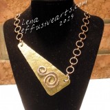 Brass & Copper Pendant with Chain