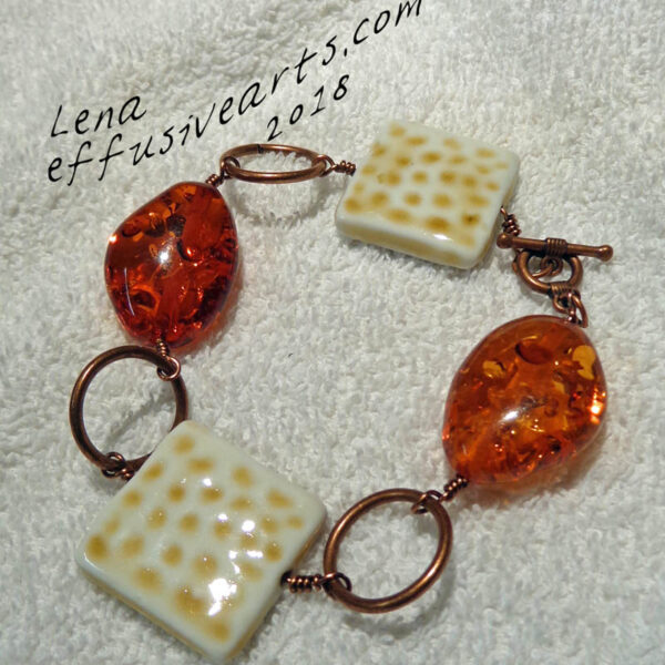 Copper Link Ceramic & Faux Amber