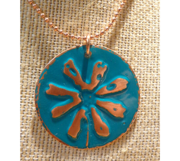 Enamelled Flower Pendant