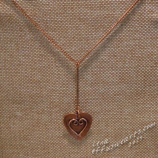 NCLN-0134 Hanging Copper Heart Necklace