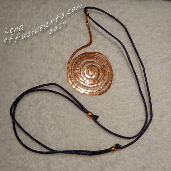 PCLN-0050 Large Bright Copper Swirl Pendant