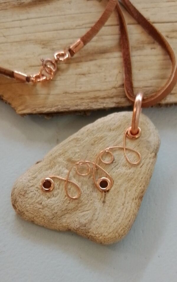 Bay of Fundy Driftwood with Riveted Copper Wire Work