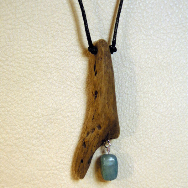 Driftwood Necklace with Turquoise Bead