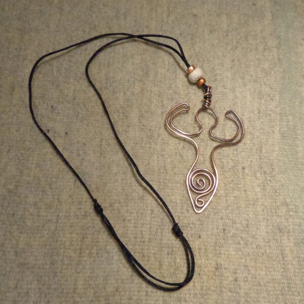 Spiral Goddess Necklace on Adjustable Black Cord