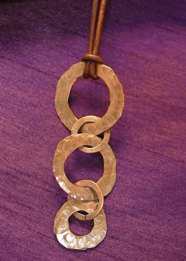 Triple Copper Ring Necklace