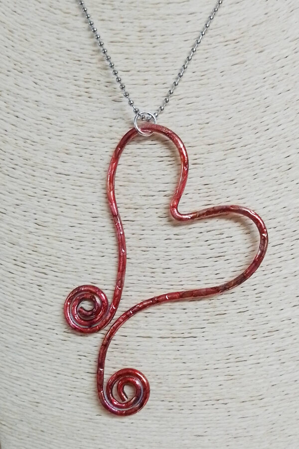 NA-0421 Aluminum Anodyed Heart Pendant
