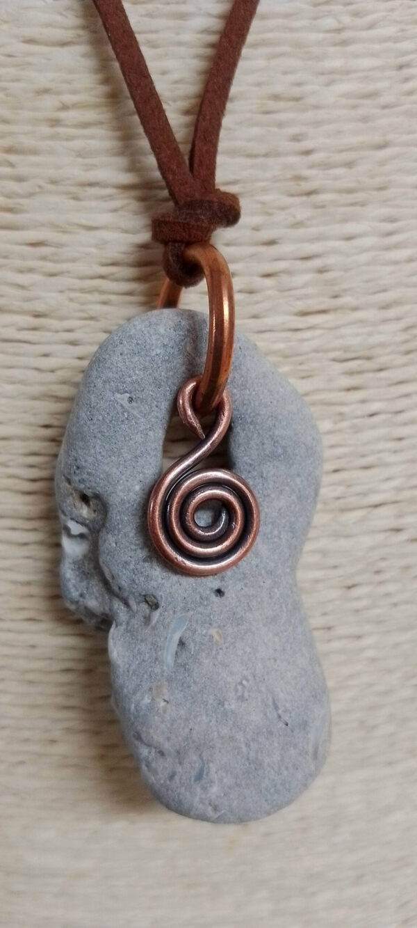 Odin Stone Pendant with Copper Charm
