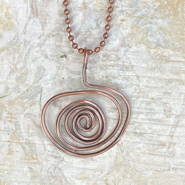 Copper  Wire 'Mod' Spiral Pendant