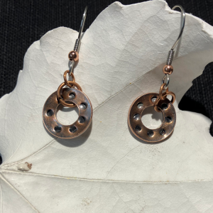Small Copper Sheild Earrings
