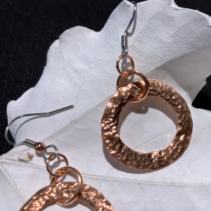 Sparkling Copper Ring Earrings
