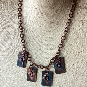 Funky Copper Charm Necklace