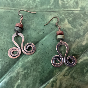Copper Double Spiral Earrings